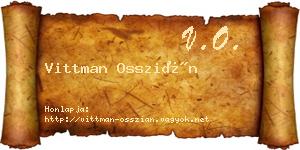 Vittman Osszián névjegykártya